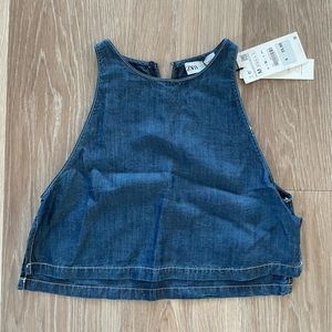 NWT Zara denim crop top, size M